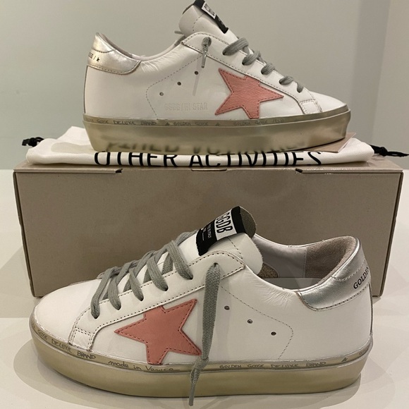 Golden Goose Hi Star White Leather/Pink/Silver 36 - Picture 4 of 9